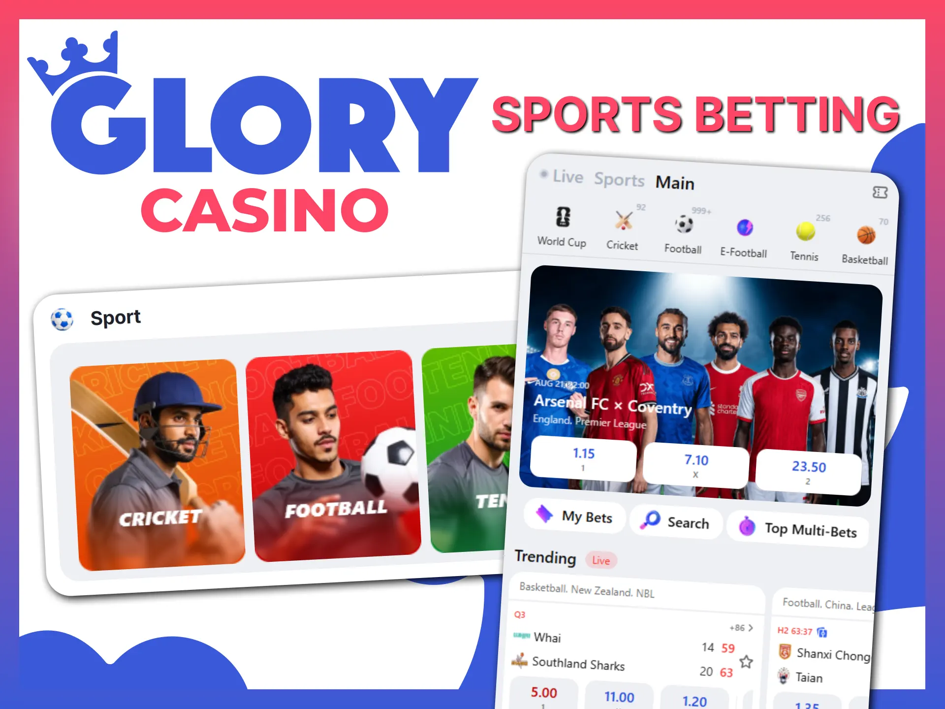 Discover sports betting in the app and back your favorite Bangladesh teams.