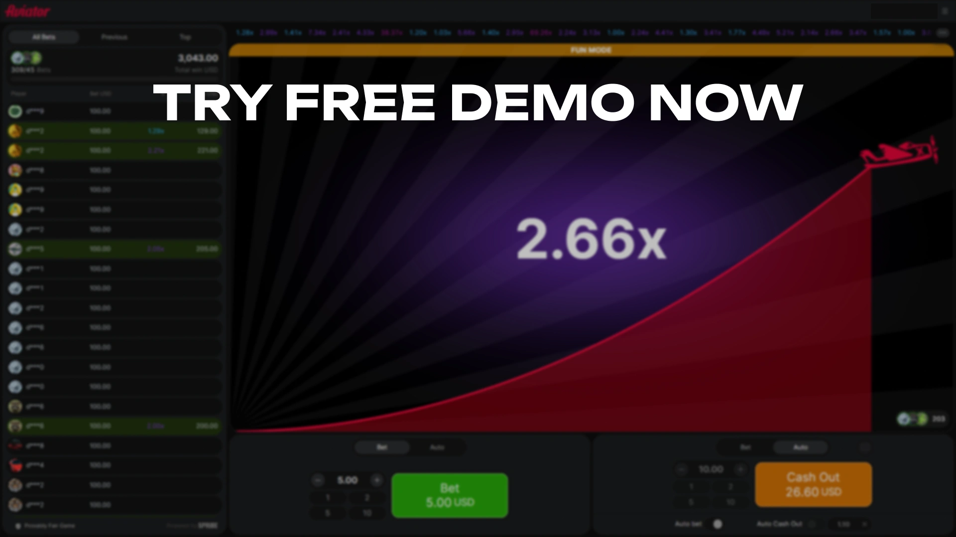 Try the exciting Aviator game for free with Glory Casino Official.